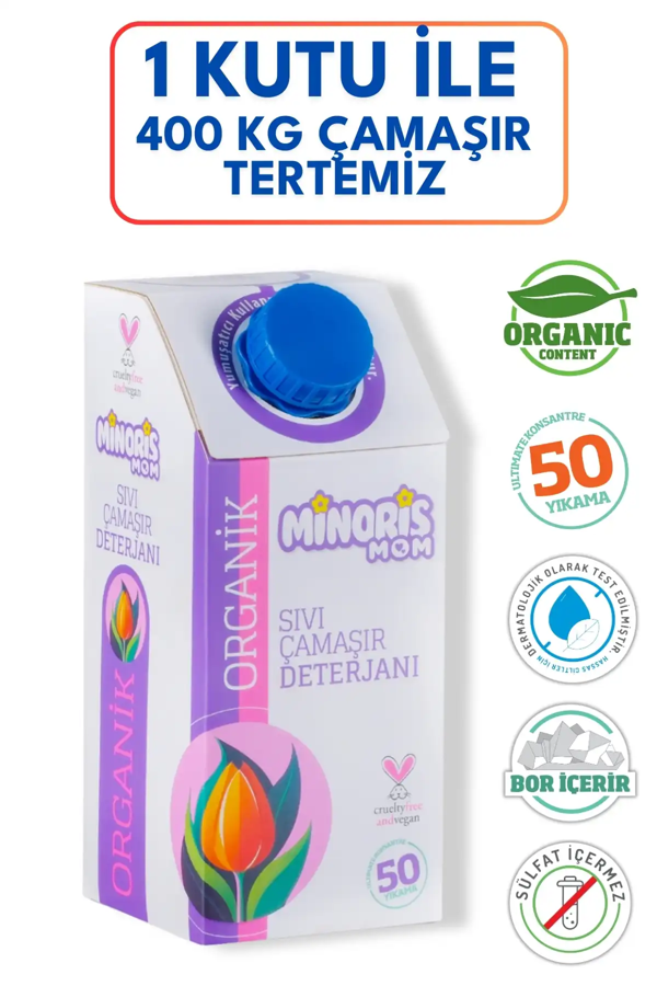 Minoris MOM Organik Sıvı Çamaşır Deterjanı 1 Lt 50 Yıkama - Image 1
