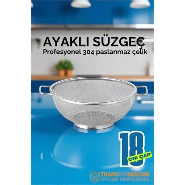 Modacar 18 cm Süzgeç - Makarna Süzgeci Pirinç Meyve Süzgeci 304 Paslanmaz Çelik - Image 1