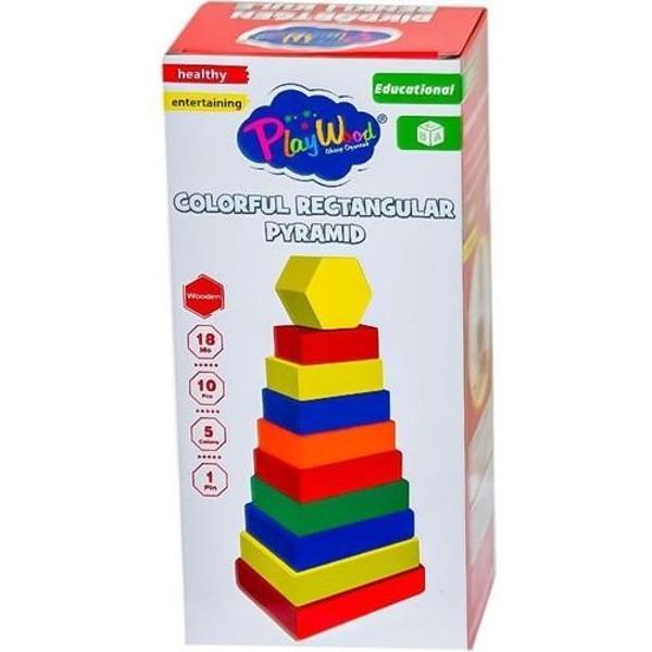 PlayWood Dikdörtgen Renkli Kule 393 - Image 1