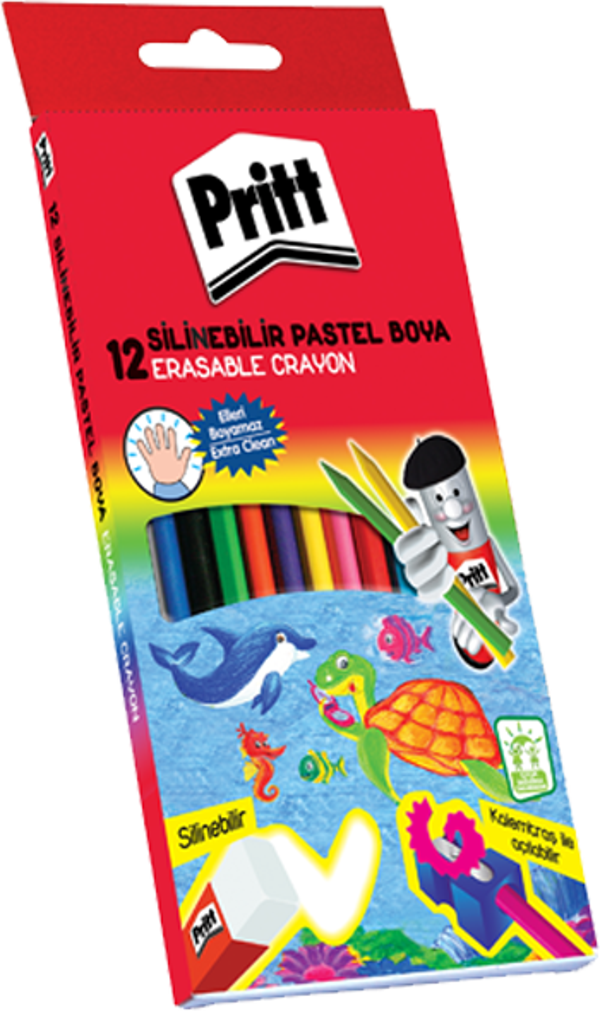 Pritt Mum Pastel Boya Crayon Karton Kutu Silinebilir 12 Renk  - Image 1
