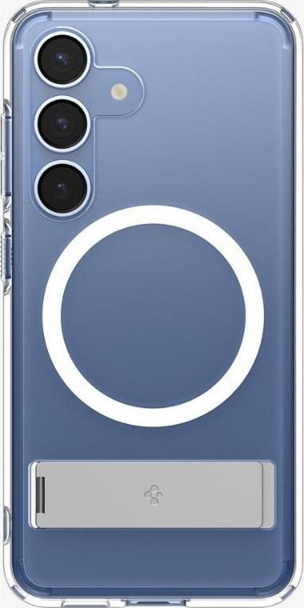 Spigen Galaxy S25 ince Kılıf Ultra Hybrid S Metal Stand'lı Sararma Karşıtı DuraClear™ Hava Kanalı Teknolojisi™ Askeri Sınıf Koruma MagFit özellikli Clear White Şeffaf Kapak - ACS09026 - Image 1