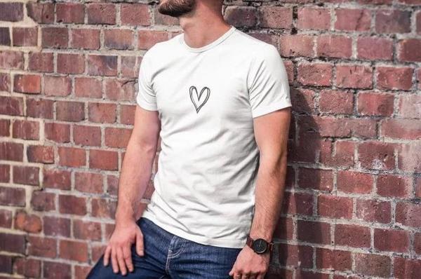Unisex Bisiklet Yaka Baskılı Oversize T-Shirt - Beyaz - Image 1