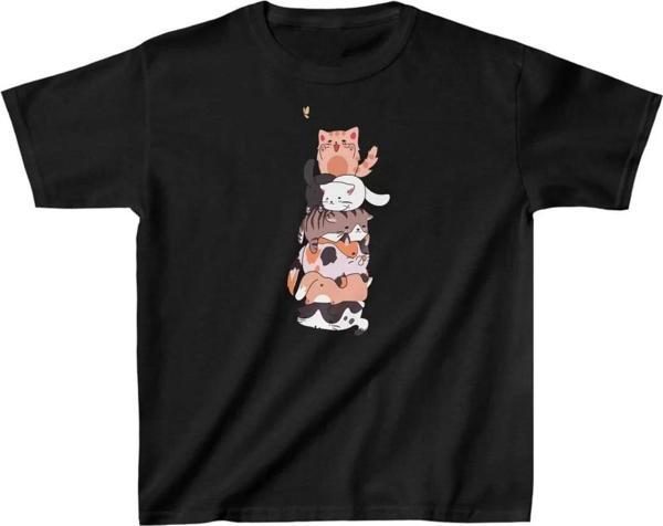 Çocuk Unisex Baskılı T-Shirt - Siyah - Image 1