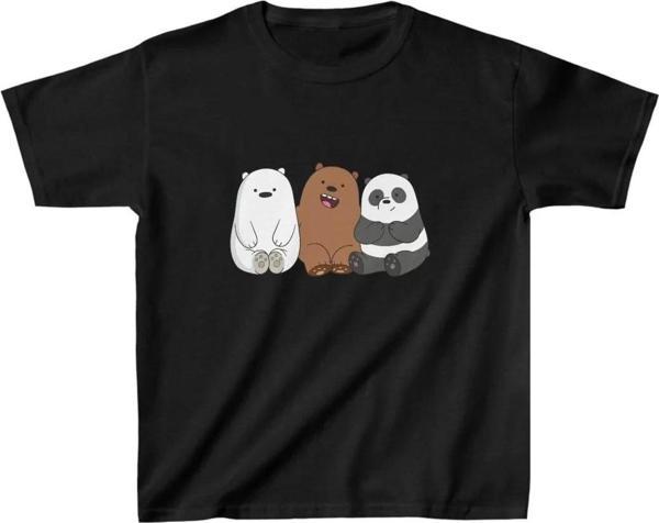 Çocuk Unisex Baskılı T-Shirt - Siyah - Image 1