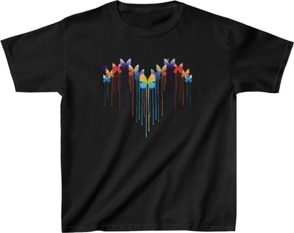 Çocuk Unisex Baskılı T-Shirt - Siyah - Image 1