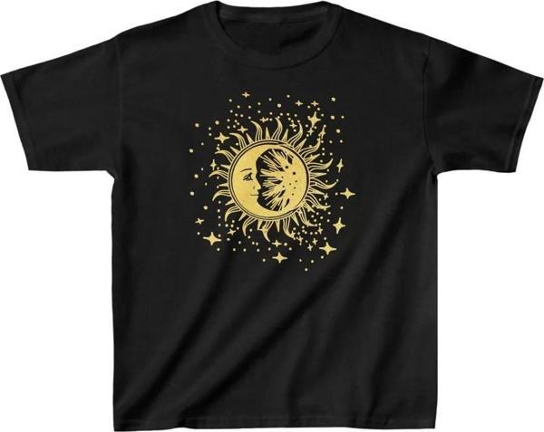 Çocuk Unisex Baskılı T-Shirt - Siyah - Image 1