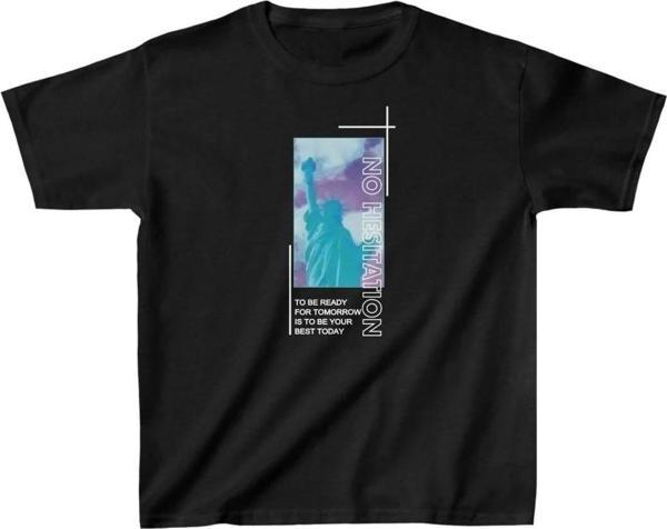 Çocuk Unisex Baskılı T-Shirt - Siyah - Image 1