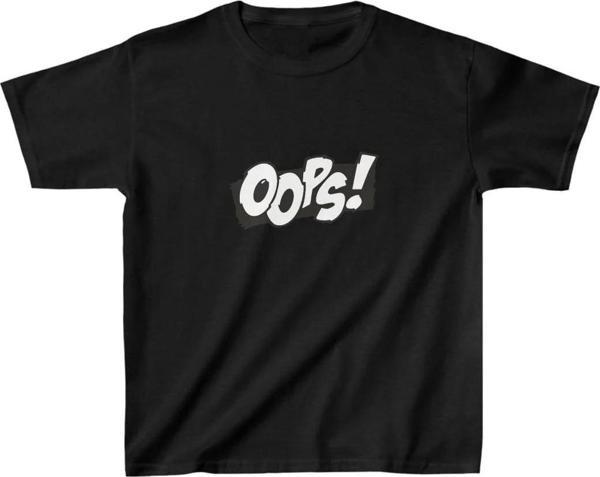 Unisex Çocuk Baskılı T-Shirt - Siyah - Image 1