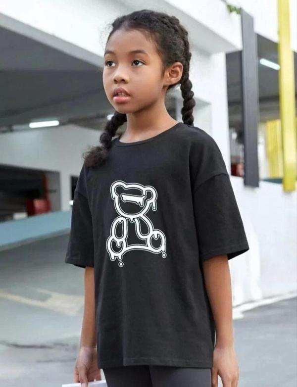 Çocuk Unisex Baskılı T-Shirt - Siyah - Image 1