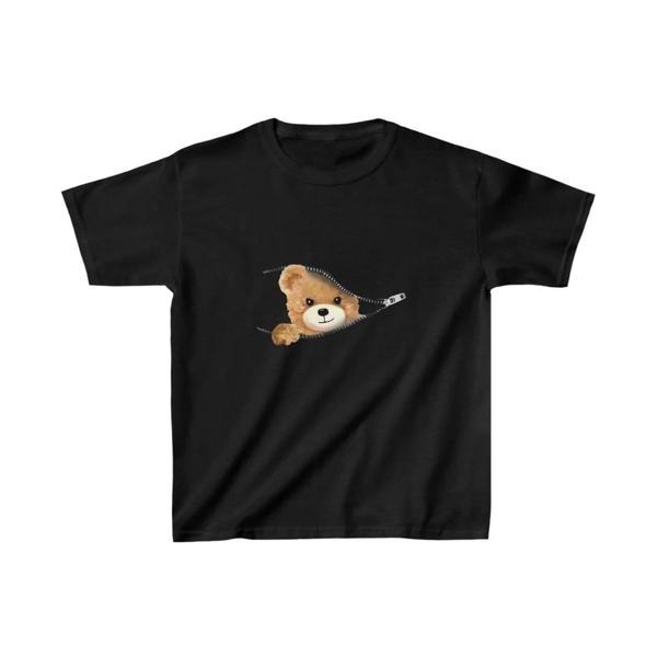 Unisex Çocuk Baskılı T-Shirt - Siyah - Image 1