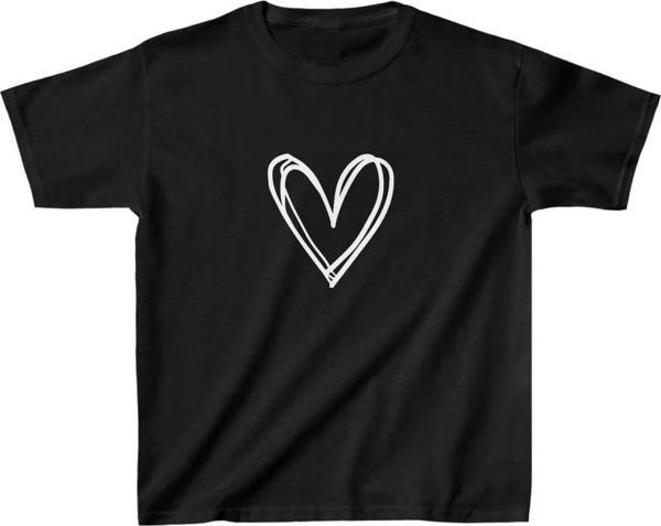 Çocuk Kız Baskılı T-Shirt - Siyah - Image 1