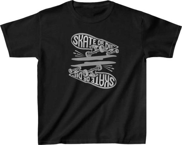 Unisex Çocuk Baskılı T-Shirt - Siyah - Image 1