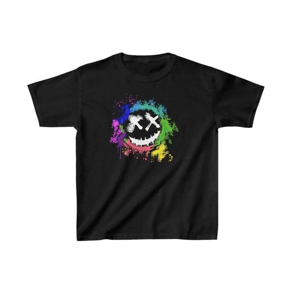 Unisex Çocuk Baskılı T-Shirt - Siyah - Image 1