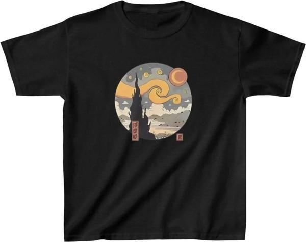 Çocuk Unisex Baskılı T-Shirt - Siyah - Image 1