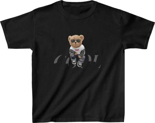 Unisex Çocuk Baskılı T-Shirt - Siyah - Image 1