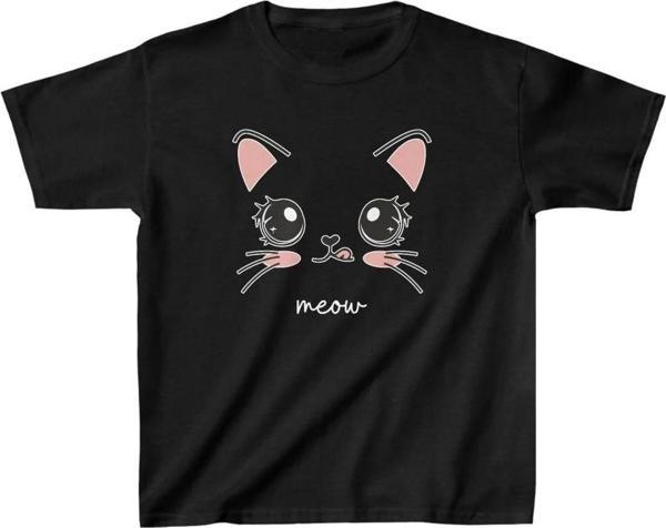 Unisex Çocuk Baskılı T-Shirt - Siyah - Image 1