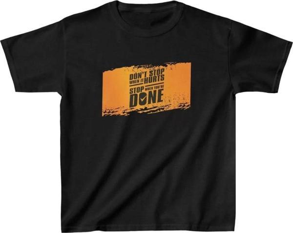 Unisex Çocuk Baskılı T-Shirt - Siyah - Image 1