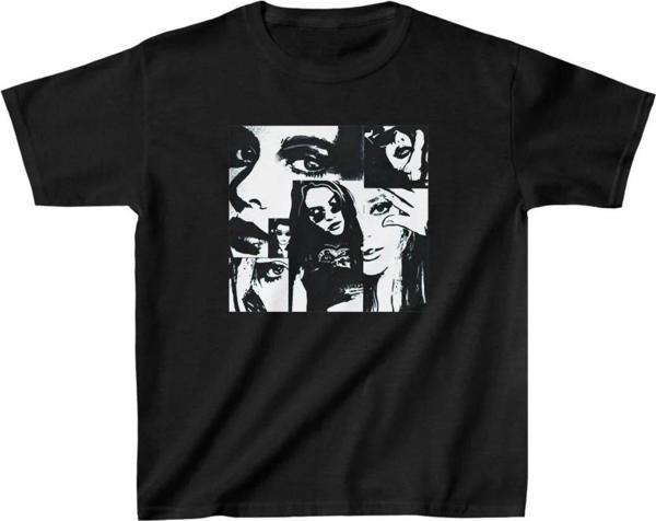 Unisex Çocuk Baskılı T-Shirt - Siyah - Image 1