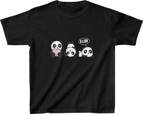 Unisex Çocuk Baskılı T-Shirt - Siyah - Image 1