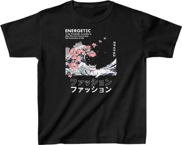 Unisex Çocuk Baskılı T-Shirt - Siyah - Image 1