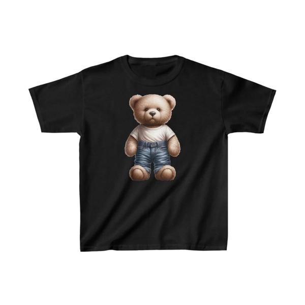 Unisex Çocuk Baskılı T-Shirt - Siyah - Image 1