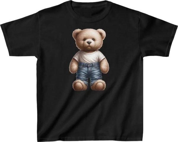 Unisex Çocuk Baskılı T-Shirt - Siyah - Image 1