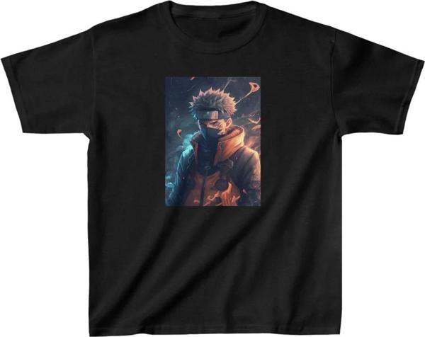 Unisex Çocuk Baskılı T-Shirt - Siyah - Image 1