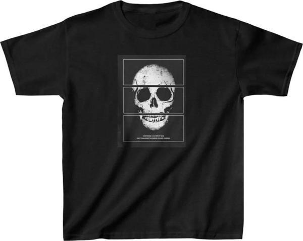 Unisex Çocuk Baskılı T-Shirt - Siyah - Image 1