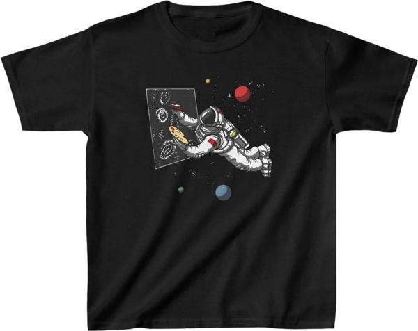 Unisex Çocuk Baskılı T-Shirt - Siyah - Image 1