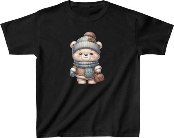 Unisex Çocuk Baskılı T-Shirt - Siyah - Image 1