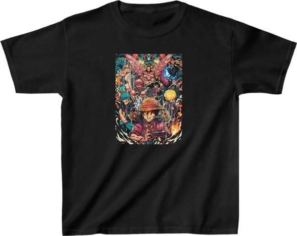 Unisex Çocuk Baskılı T-Shirt - Siyah - Image 1