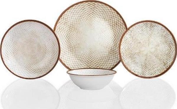 Schafer Zoya 24 Parça 6 Kişilik Yemek Takımı Kahverengi KAH01 - Image 1