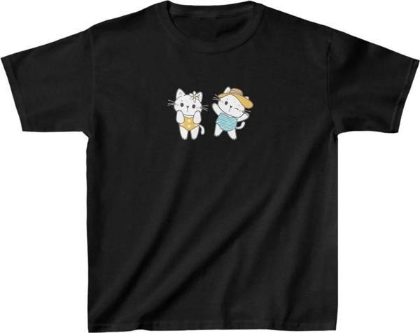 Unisex Çocuk Baskılı T-Shirt - Siyah - Image 1