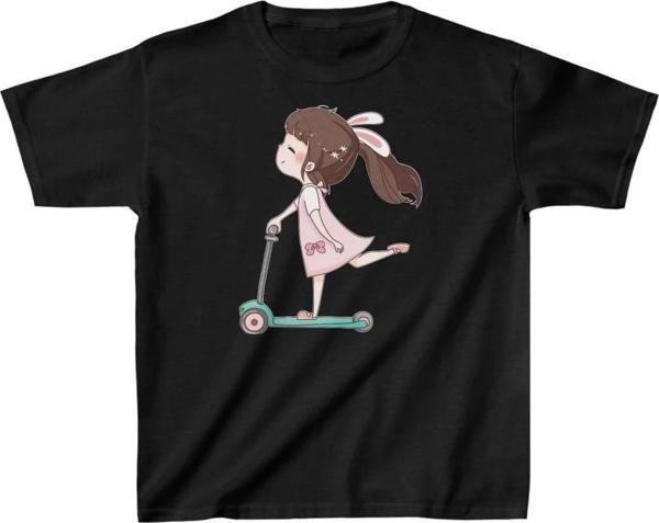 Unisex Çocuk Baskılı T-Shirt - Siyah - Image 1