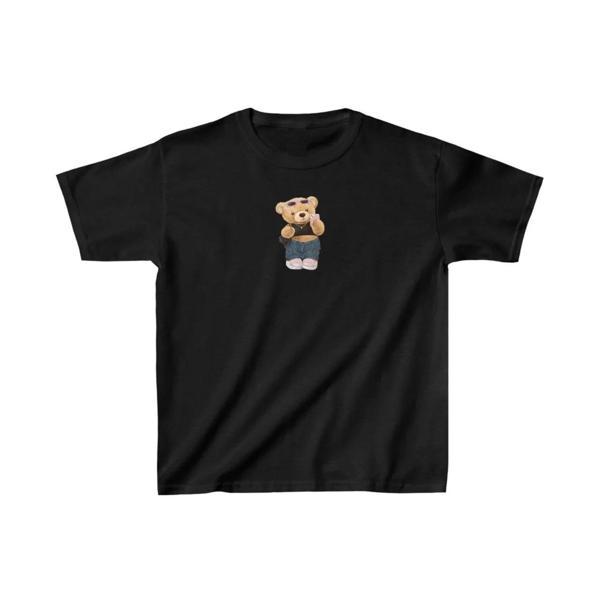 Unisex Çocuk Baskılı T-Shirt - Siyah - Image 1