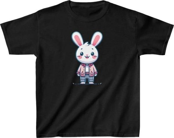 Unisex Çocuk Baskılı T-Shirt - Siyah - Image 1