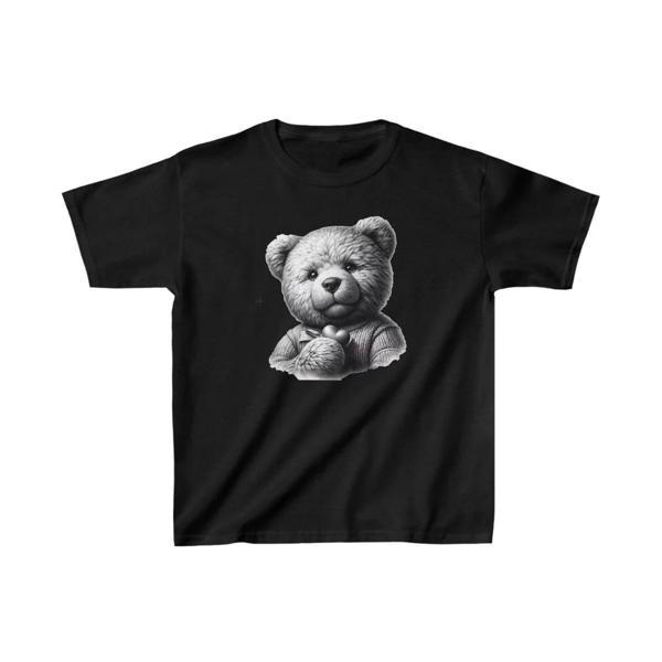 Unisex Çocuk Baskılı T-Shirt - Siyah - Image 1