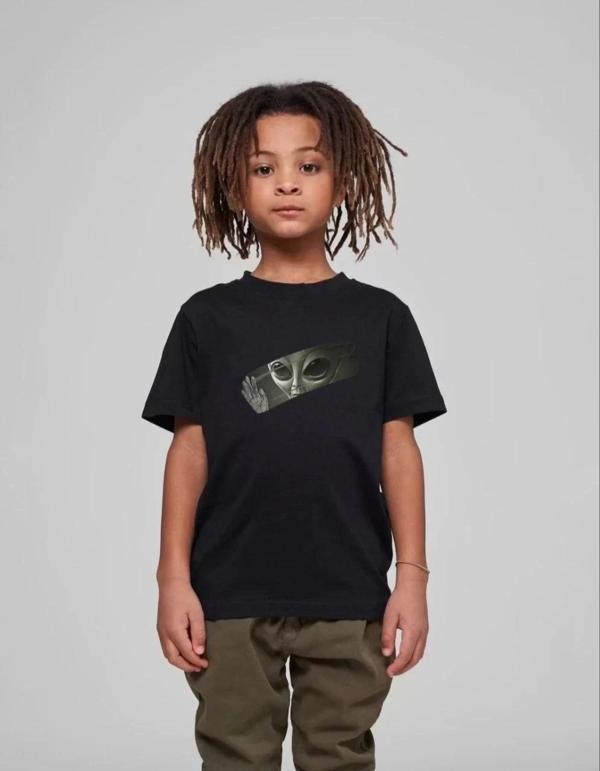 Çocuk Unisex Baskılı T-Shirt - Siyah - Image 1
