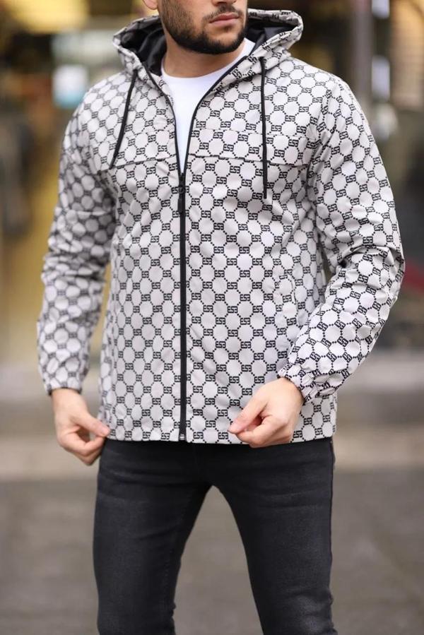 Unisex Kapüşonlu İçi Astarlı Yağmurluk - Gri - Image 1