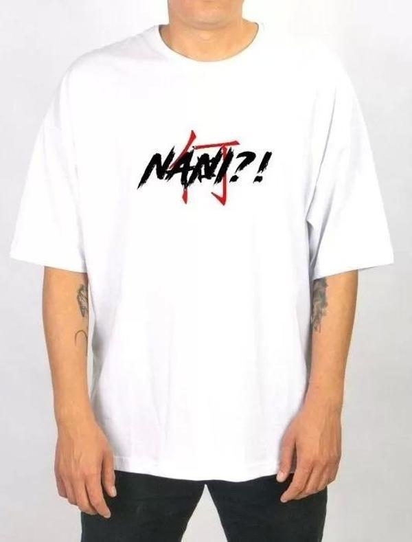 Unisex Bisiklet Yaka Baskılı Oversize T-Shirt - Beyaz - Image 1