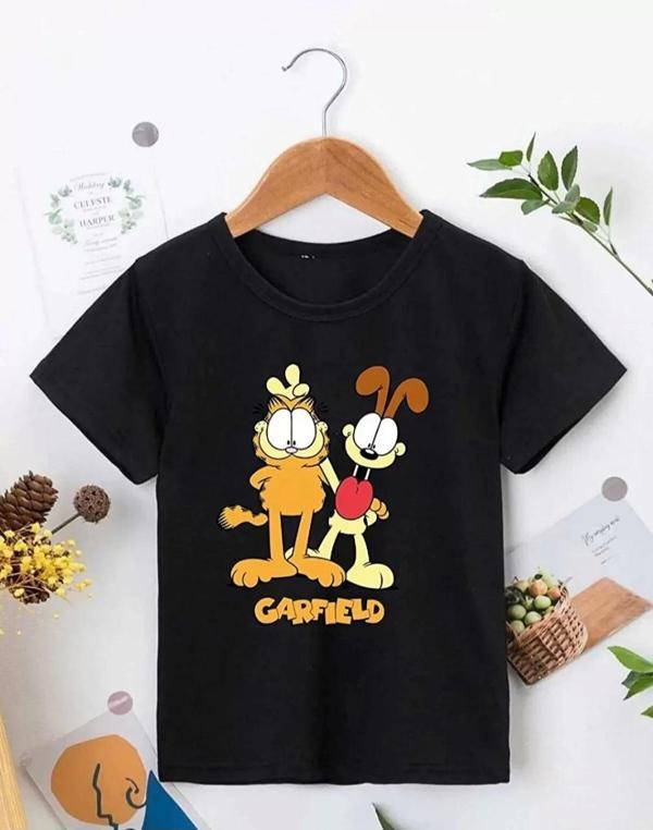 Çocuk Unisex Baskılı T-Shirt - Siyah - Image 1