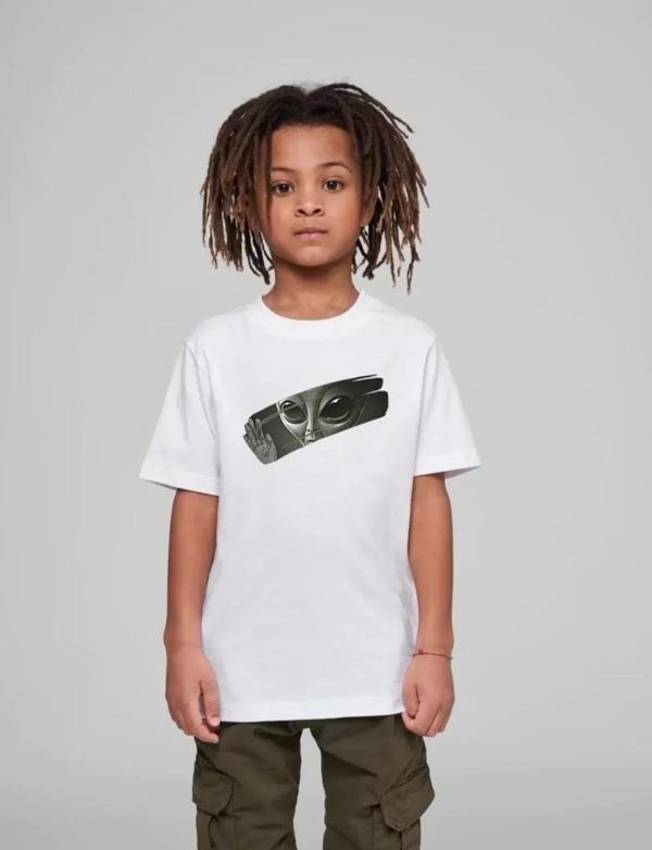 Çocuk Unisex Baskılı T-Shirt - Beyaz - Image 1