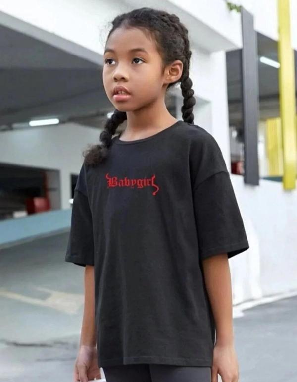 Çocuk Unisex Baskılı T-Shirt - Siyah - Image 1