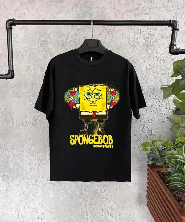 Bisiklet Yaka Kısa Kol Çocuk Baskılı T-Shirt - Siyah - Image 1