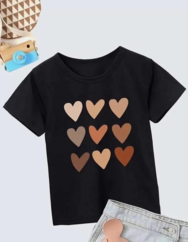 Kız Çocuk Bisiklet Yaka Baskılı T-Shirt - Beyaz - Image 1