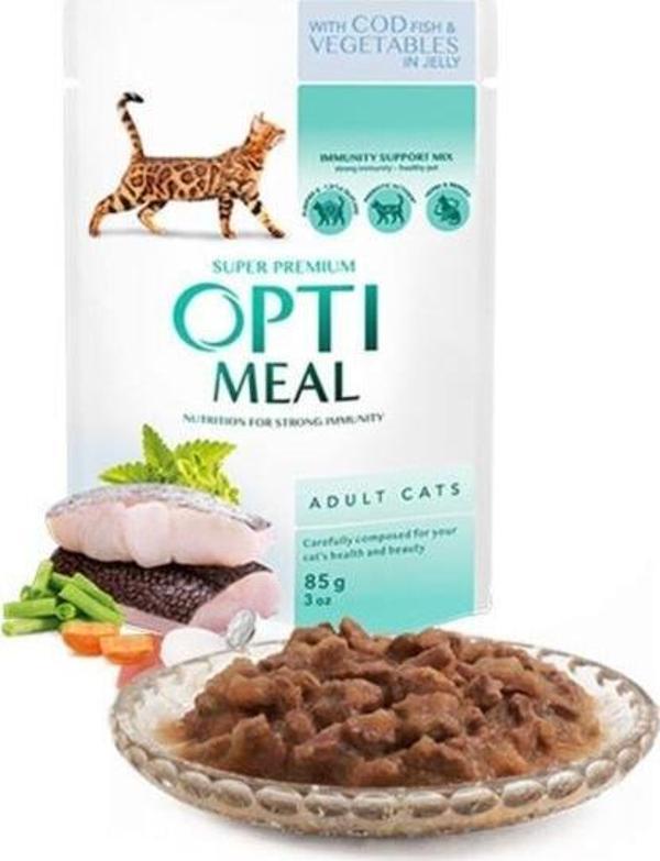 OptiMeal Morina Balıklı Ve Sebzeli Kedi Konservesi 85gr - Image 1