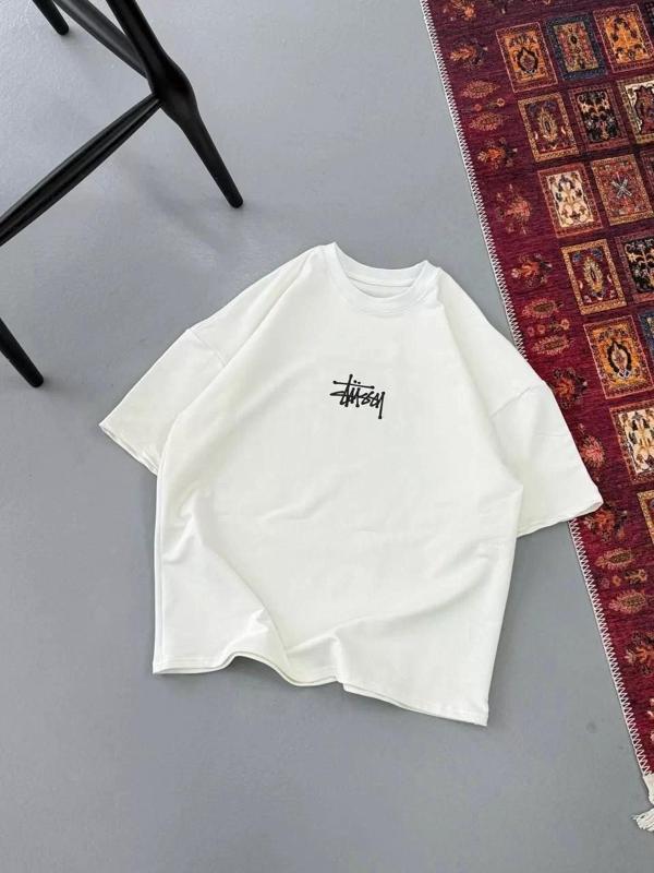 Erkek Baskılı Oversize T-shirt - Beyaz - Image 1