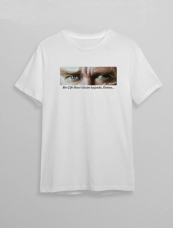 10 Kasım Unisex Atatürk Baskılı T-shirt - Beyaz - Image 1