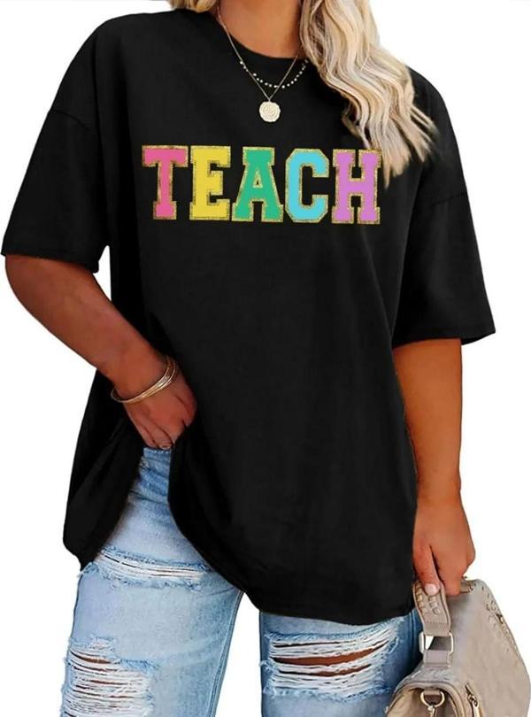 Baskılı Kadın T-shirt - Siyah - Image 1