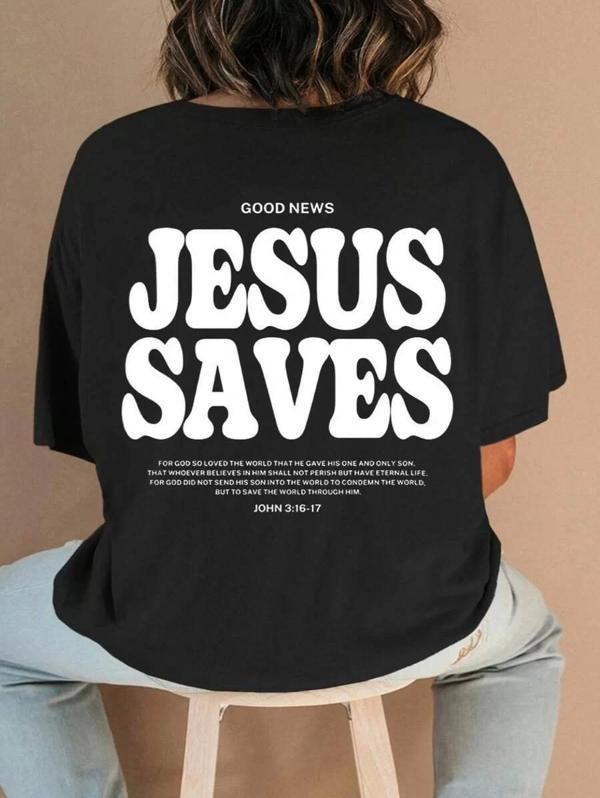 Baskılı Kadın T-shirt - Siyah - Image 1